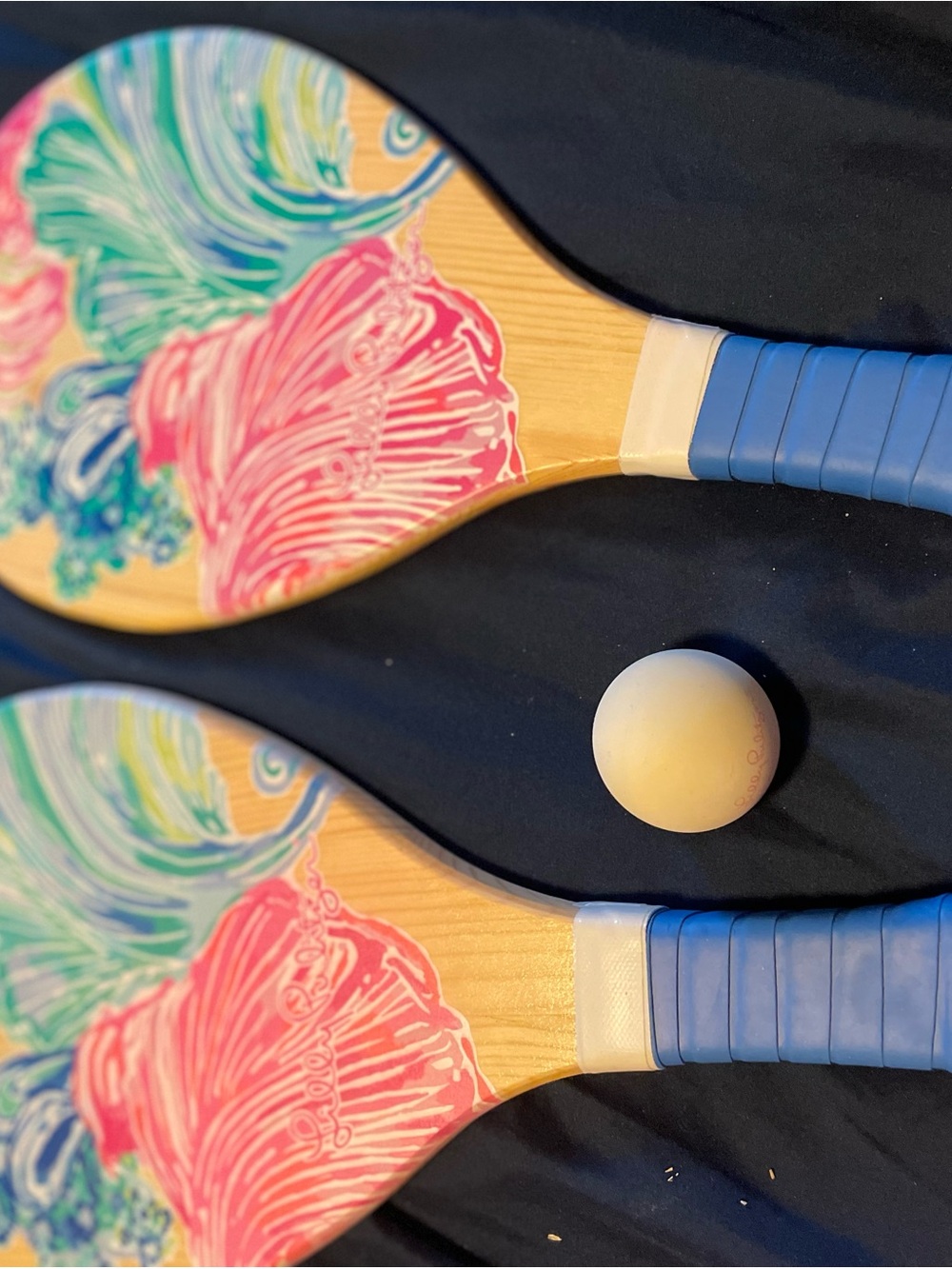 Lilly Pulitzer Tropical Floral Paddle Ball Set in Pink, Blue, Green